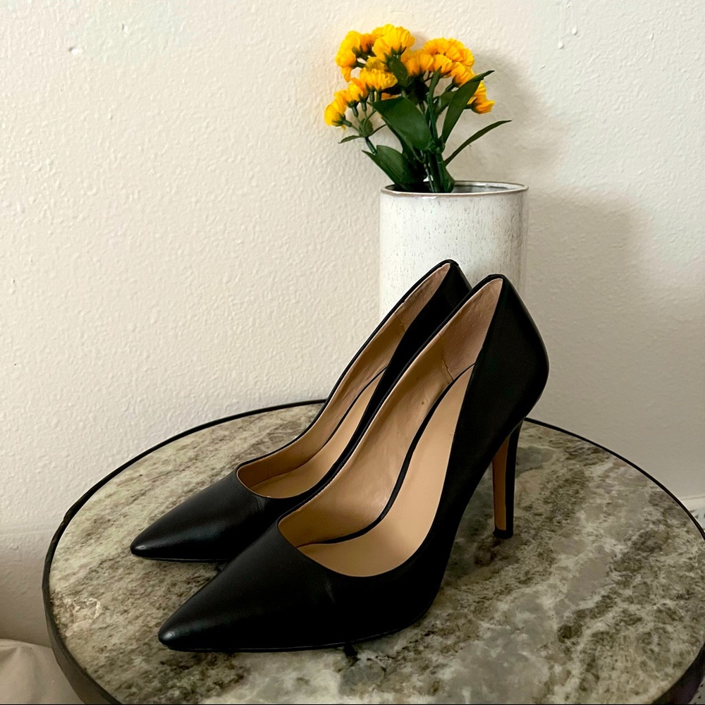 Saks Fifth Avenue Leather Black Pumps